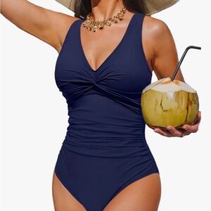 Elegant Navy One-Piece Swimsuit